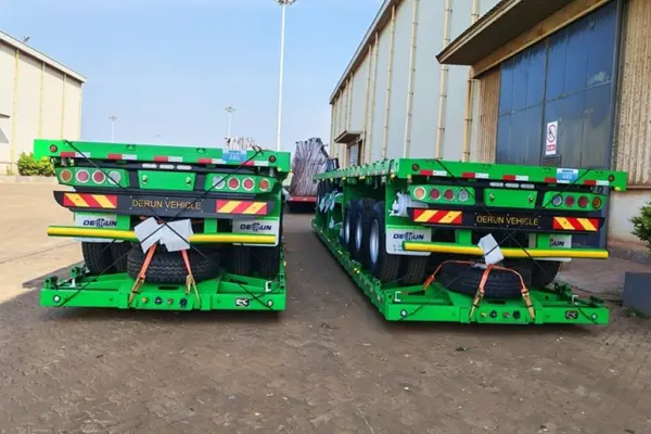 Derun 4 enheder Tri-Axle Cargo Dropside Semi Trailer er blevet sendt til Algeriet