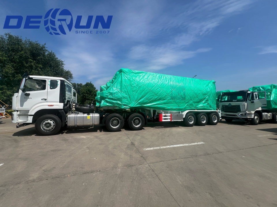 Tri-axle cement tank semi trailere er klar til at gå til UAE
