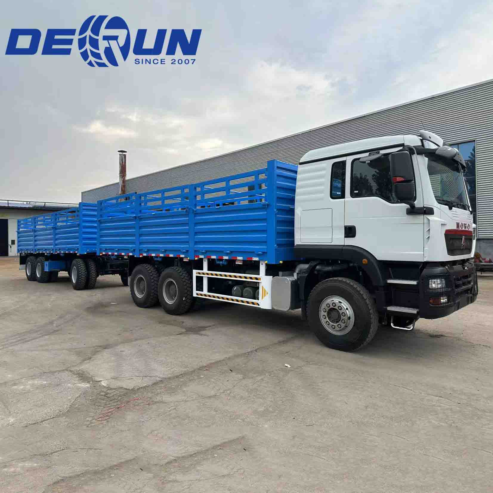 Sinotruk Howo TX 6x4 hegn lastbil med 3 Axle Drawbar Trailer